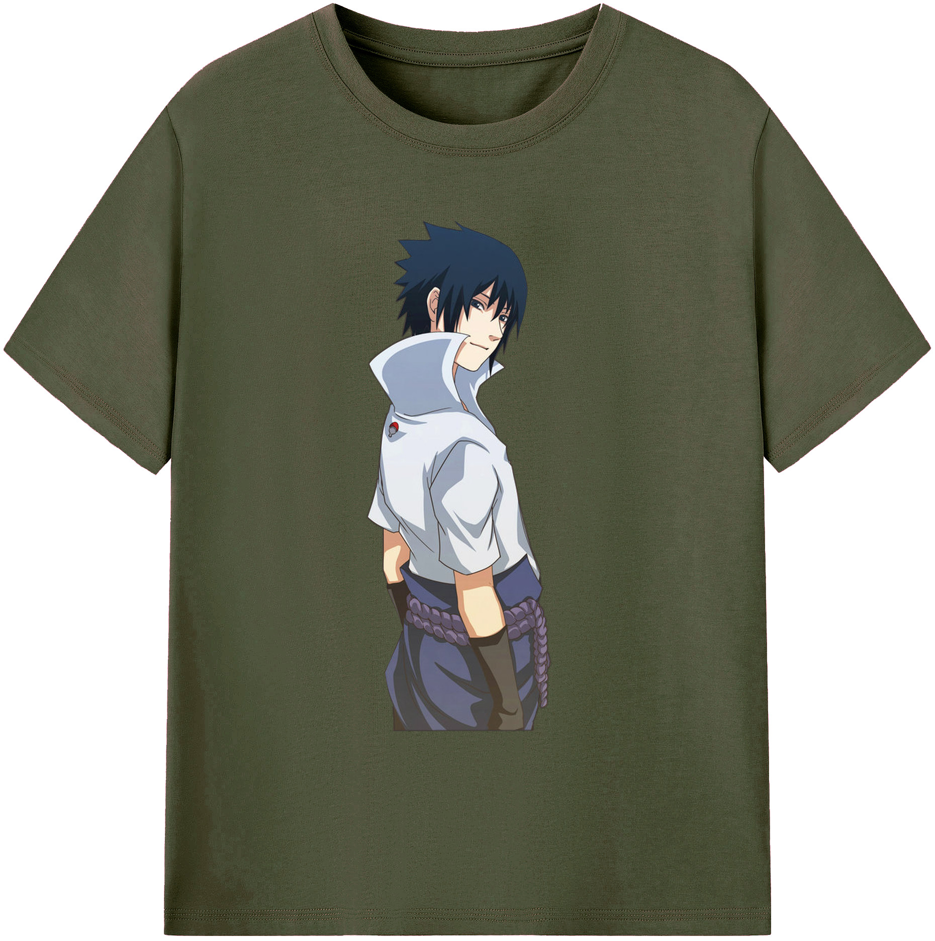 （画像用） NARUTO -ナルト- うちは サスケ Uchiha Sasuke 綿100％ メンズ半袖Tシャツ｜肌触りやわらか＆通気性